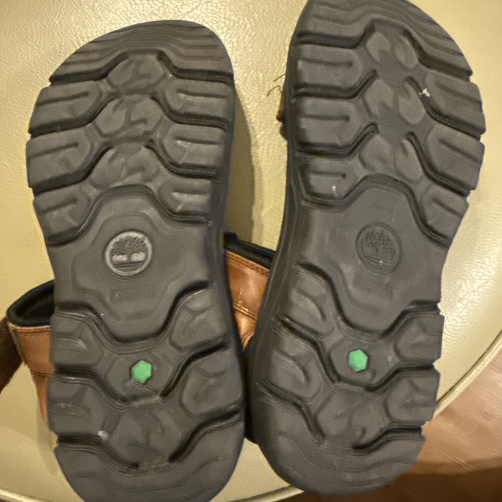 Timberland SensorFlex Brown Leather Sandals Men's‎ Size 9 Hook Loop Comfort - Picture 7 of 8